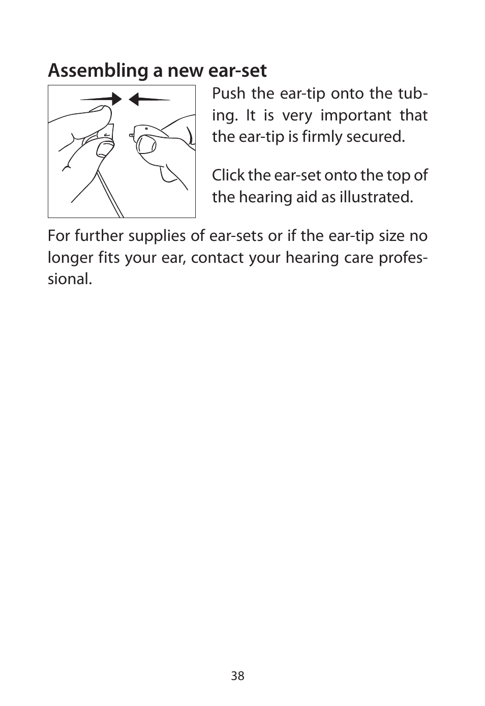 Assembling a new ear-set | Widex Flash-m User Manual | Page 38 / 64