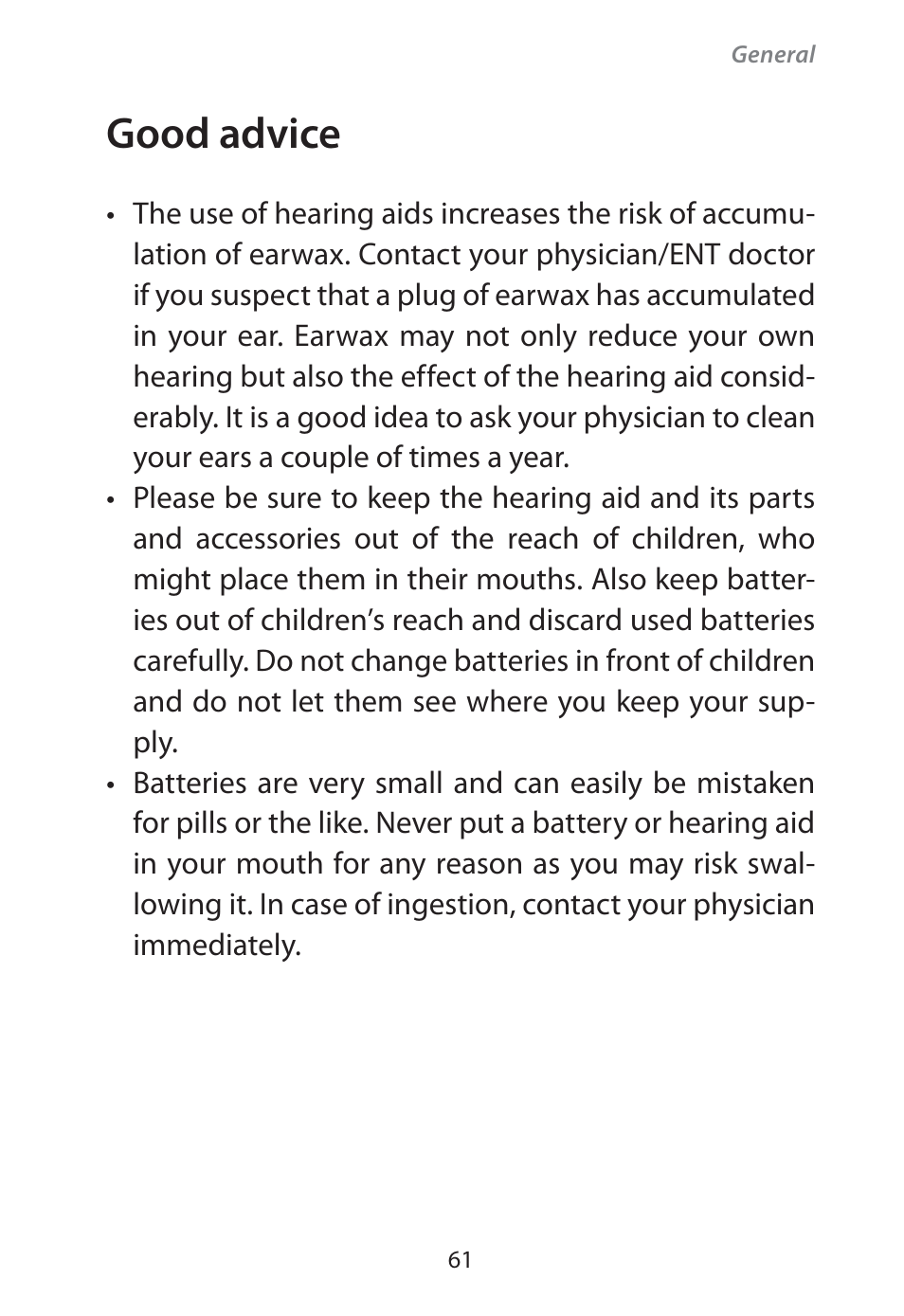 Good advice | Widex Flash-m User Manual | Page 61 / 64
