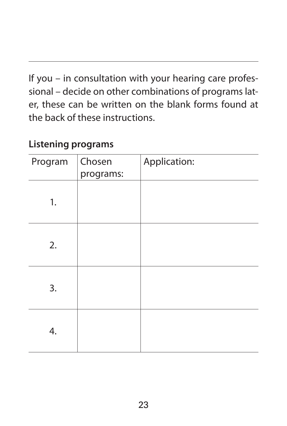 Widex FL-9é Custom User Manual | Page 23 / 52