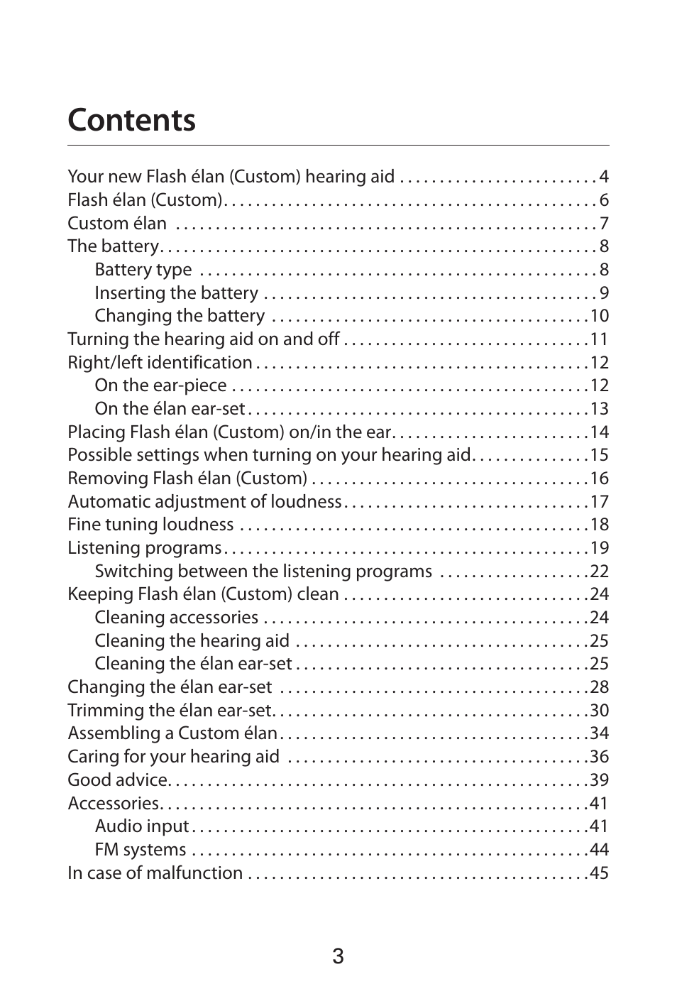 Widex FL-9é Custom User Manual | Page 3 / 52