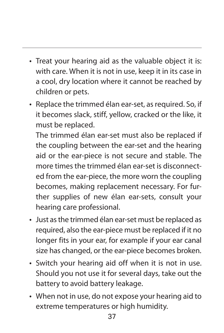 Widex FL-9é Custom User Manual | Page 37 / 52