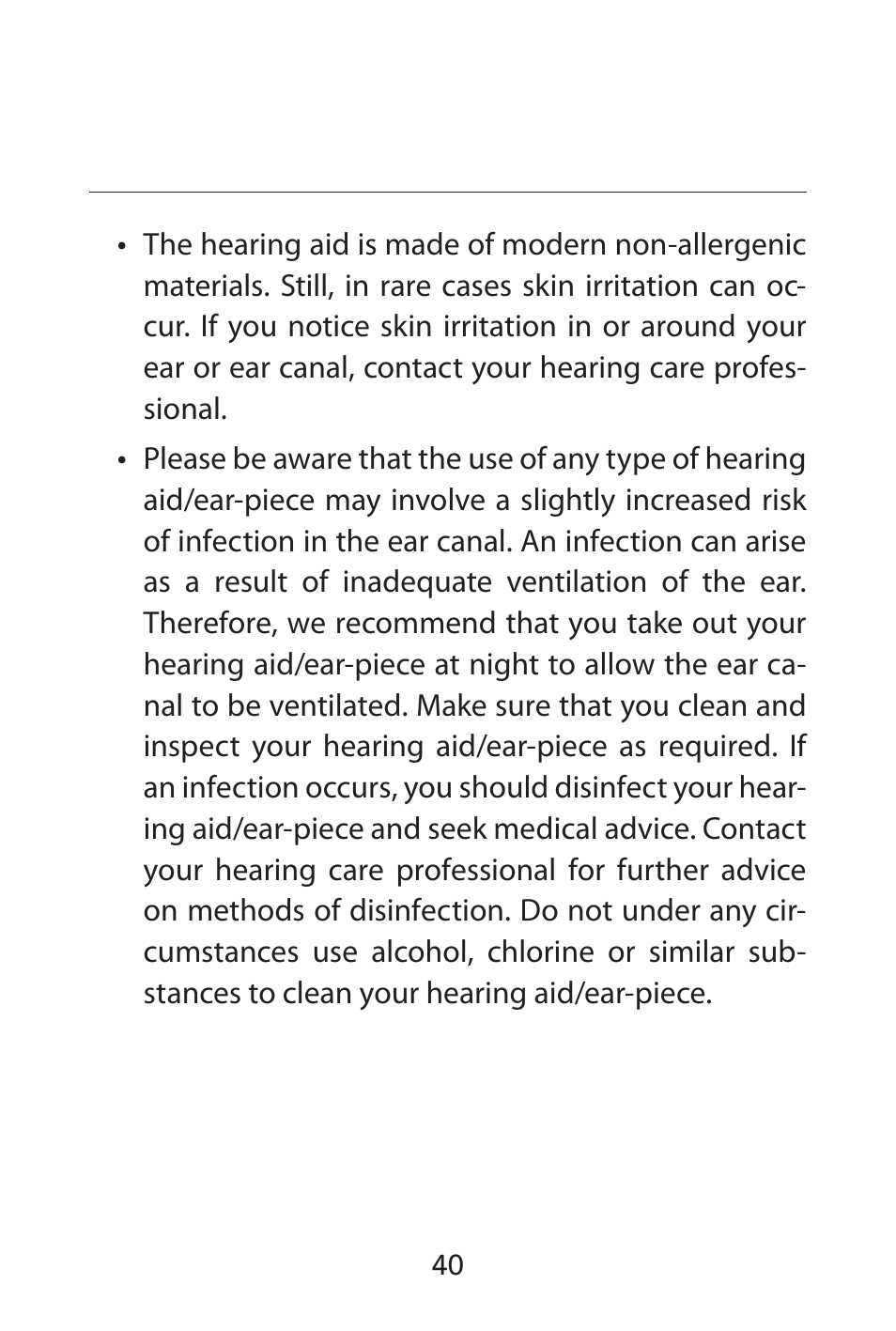 Widex FL-9é Custom User Manual | Page 40 / 52