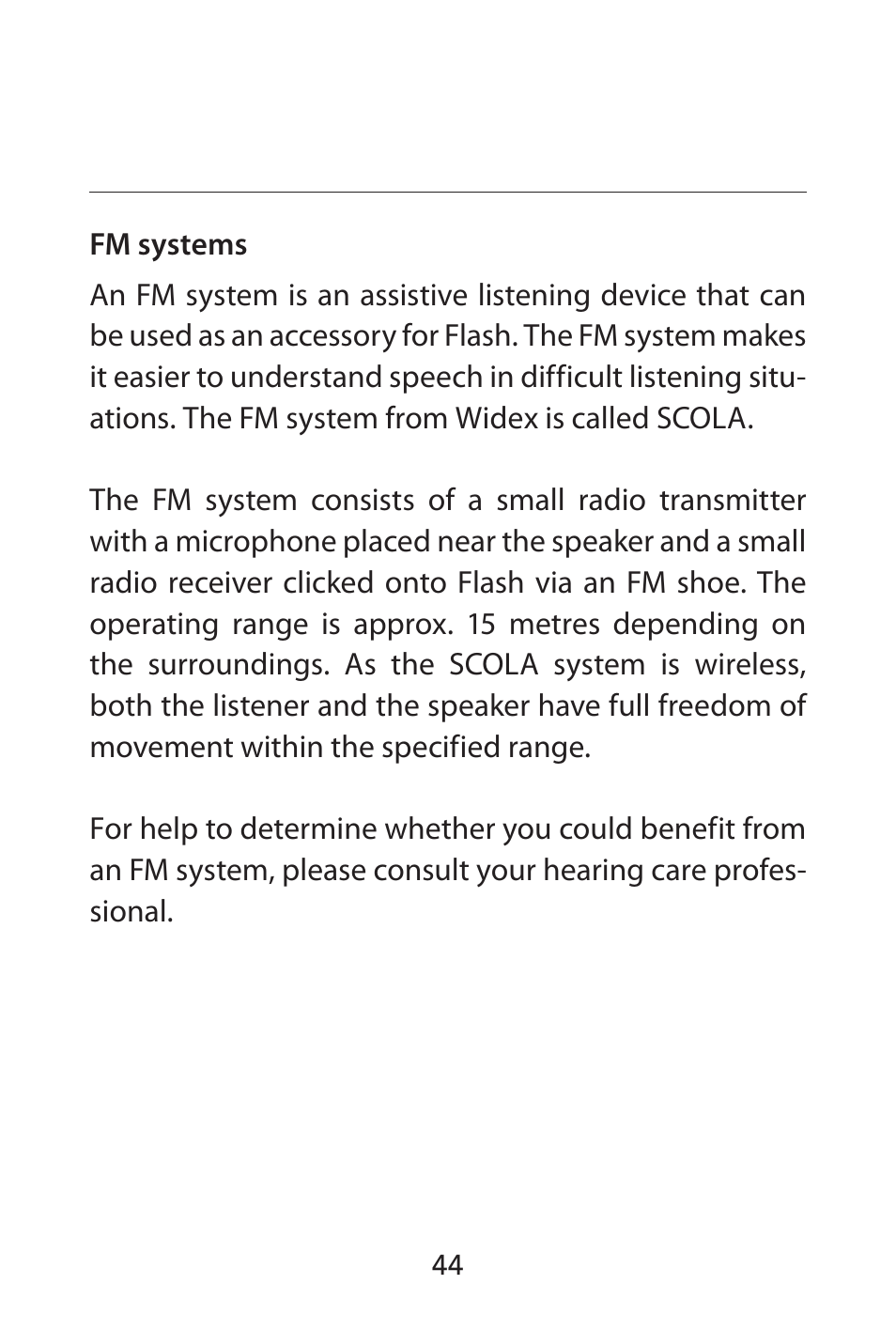 Widex FL-9é Custom User Manual | Page 44 / 52