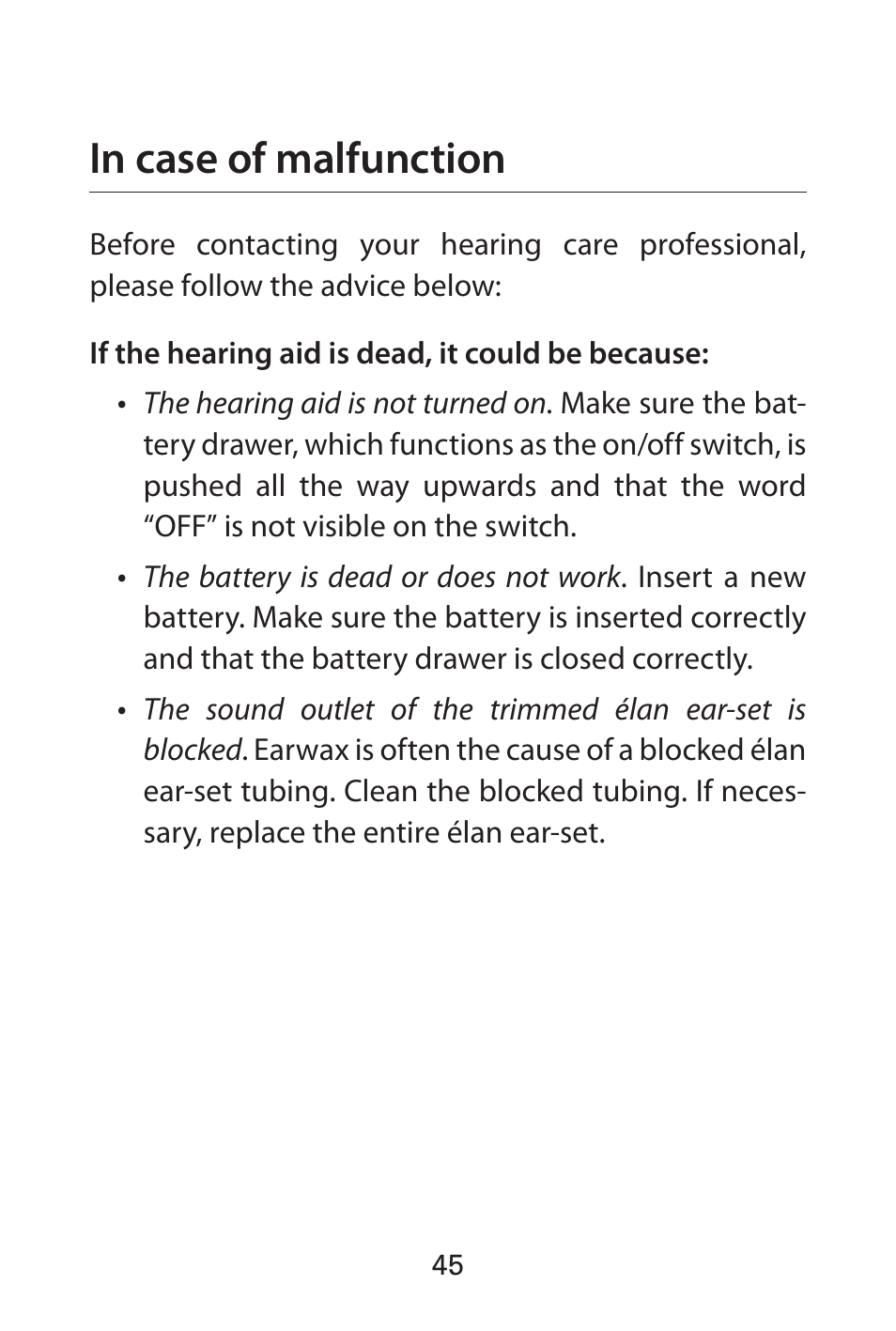 Widex FL-9é Custom User Manual | Page 45 / 52