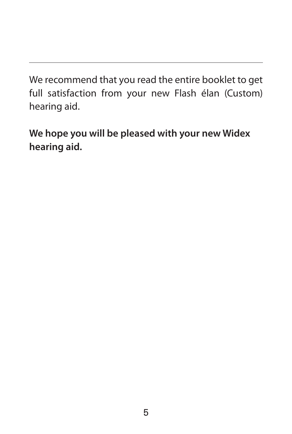 Widex FL-9é Custom User Manual | Page 5 / 52