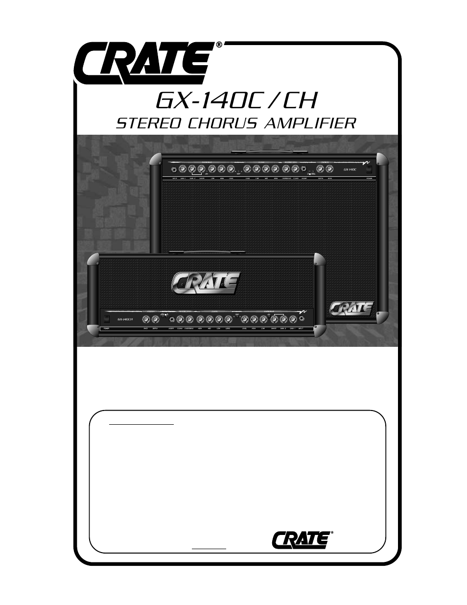 Crate Amplifiers GX-140CH User Manual | 4 pages