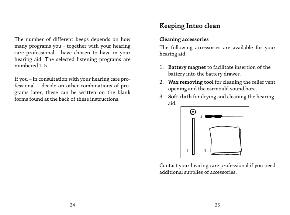 Keeping inteo clean | Widex IN-19 User Manual | Page 13 / 23