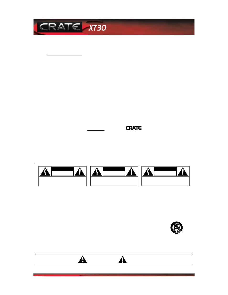 Xt30, Ccr ra at te e, Guitar amp with digital signal processing | Crate Amplifiers FXT30 User Manual | Page 2 / 4