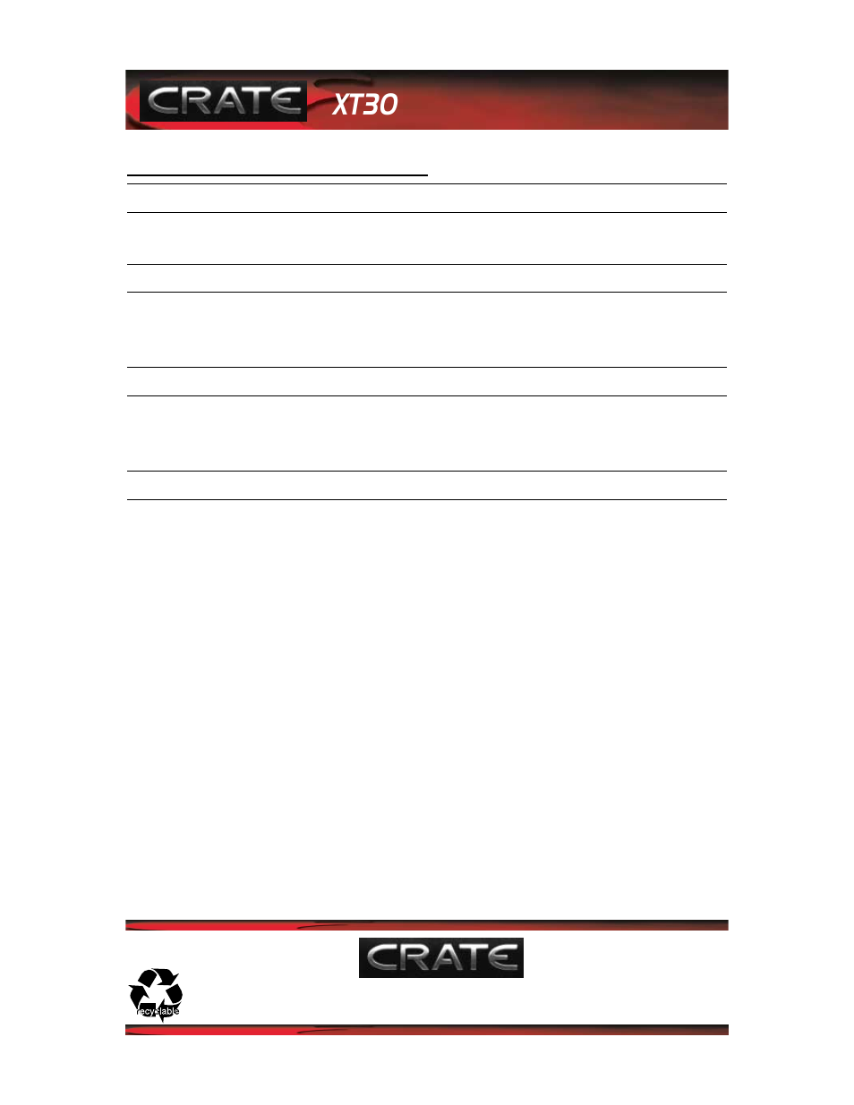Xt30, Guitar amp with digital signal processing | Crate Amplifiers FXT30 User Manual | Page 4 / 4