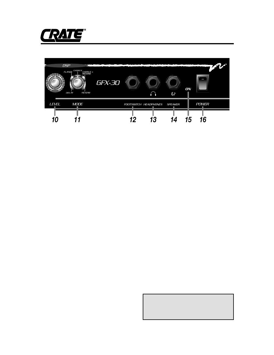 Crate Amplifiers GFX-30 User Manual | Page 3 / 4