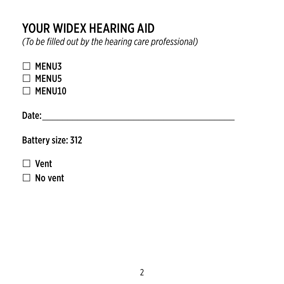 Your widex hearing aid | Widex ME-X User Manual | Page 2 / 64