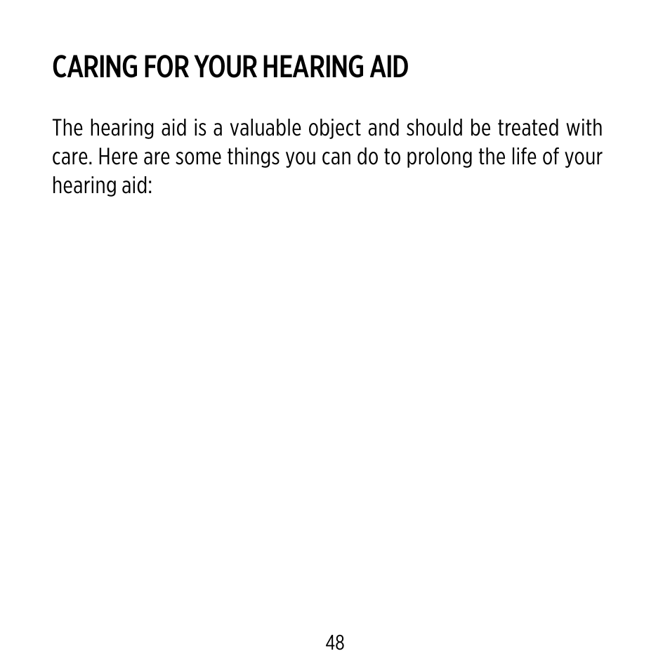 Caring for your hearing aid | Widex ME-X User Manual | Page 48 / 64