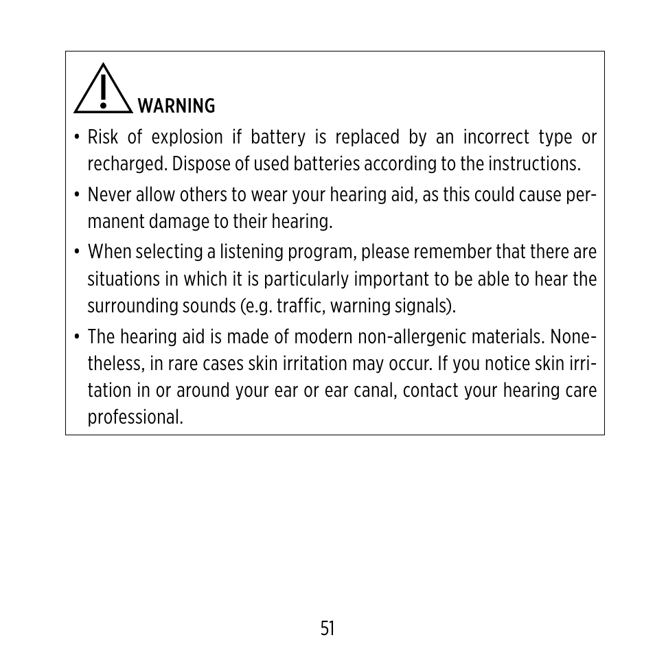 Widex ME-X User Manual | Page 51 / 64