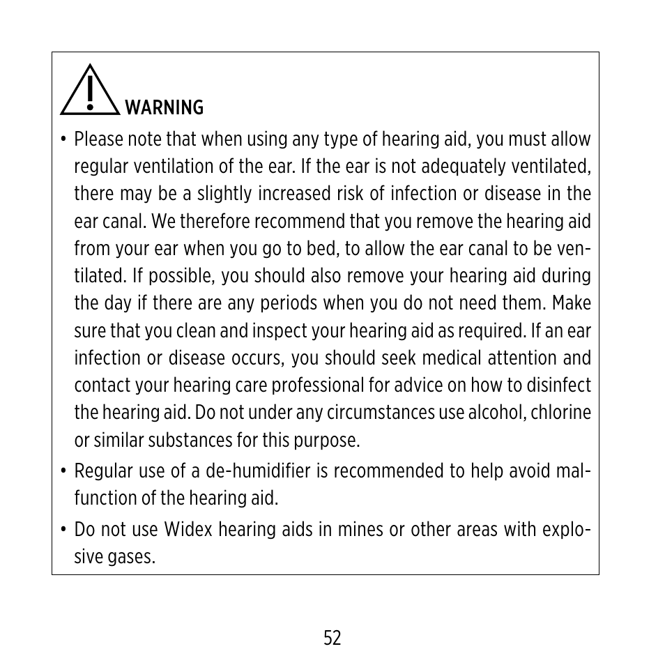 Widex ME-X User Manual | Page 52 / 64