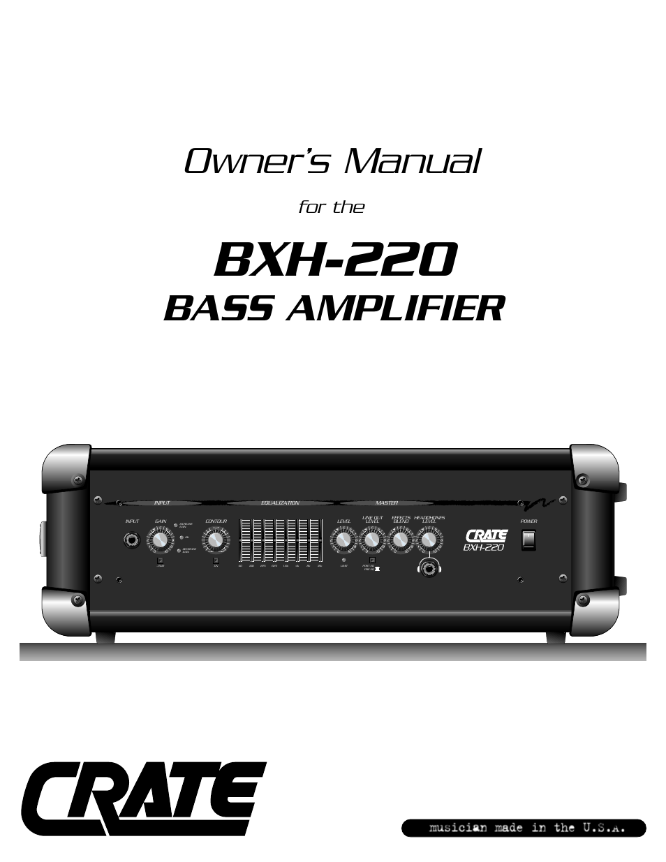 Crate Amplifiers BXH-220 User Manual | 8 pages