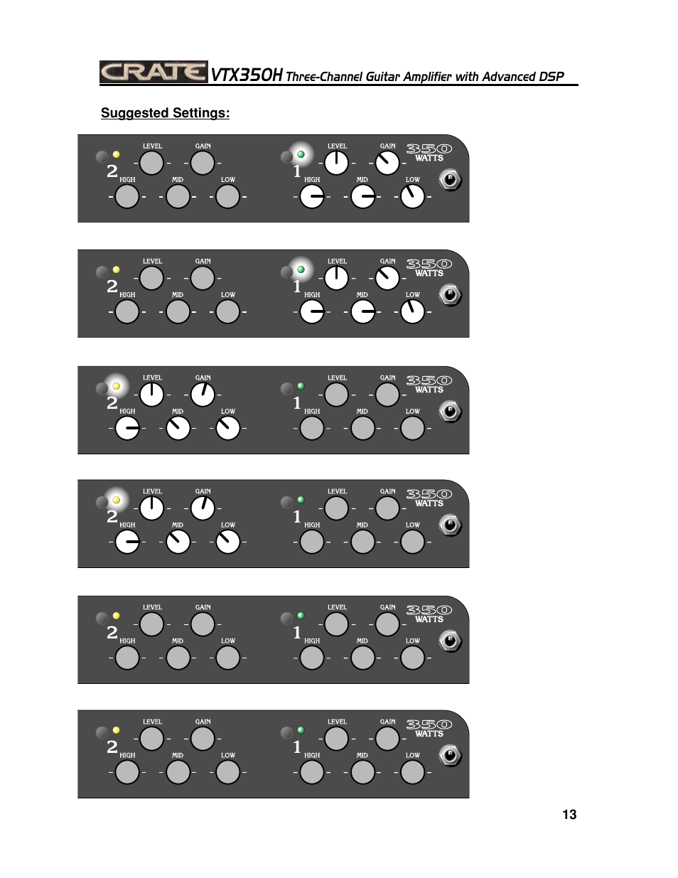 Vtx350h | Crate Amplifiers VTX350H User Manual | Page 13 / 16