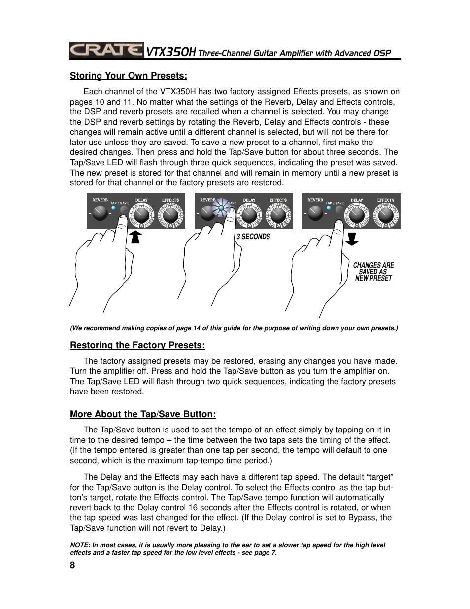 Vtx350h | Crate Amplifiers VTX350H User Manual | Page 8 / 16