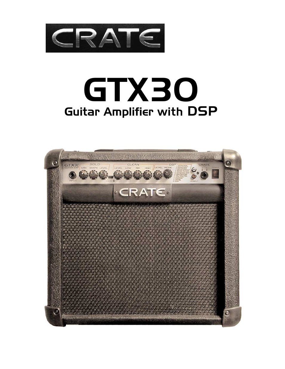 Crate Amplifiers GUITAR AMPLIFIER WITH DSP GTX30 User Manual | 4 pages