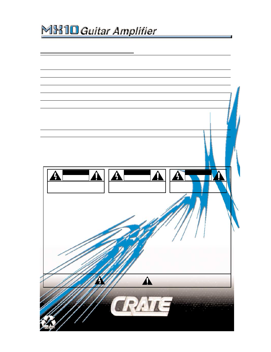 Mx10 technical specifications | Crate Amplifiers MX10 User Manual | Page 4 / 4