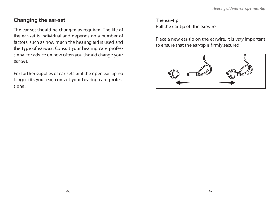 Changing the ear-set | Widex PA-440 User Manual | Page 24 / 37