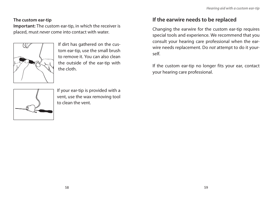 If the earwire needs to be replaced | Widex PA-440 User Manual | Page 30 / 37