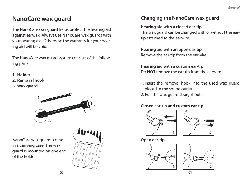 Nanocare wax guard | Widex PA-440 User Manual | Page 31 / 37