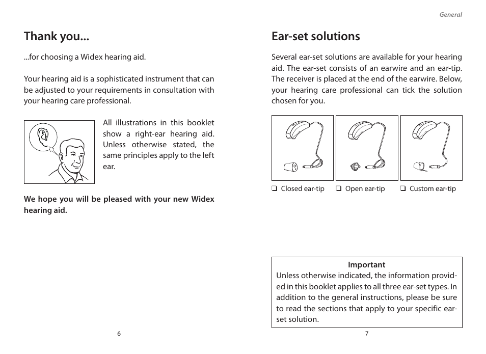 Ear-set solutions | Widex PA-440 User Manual | Page 4 / 37