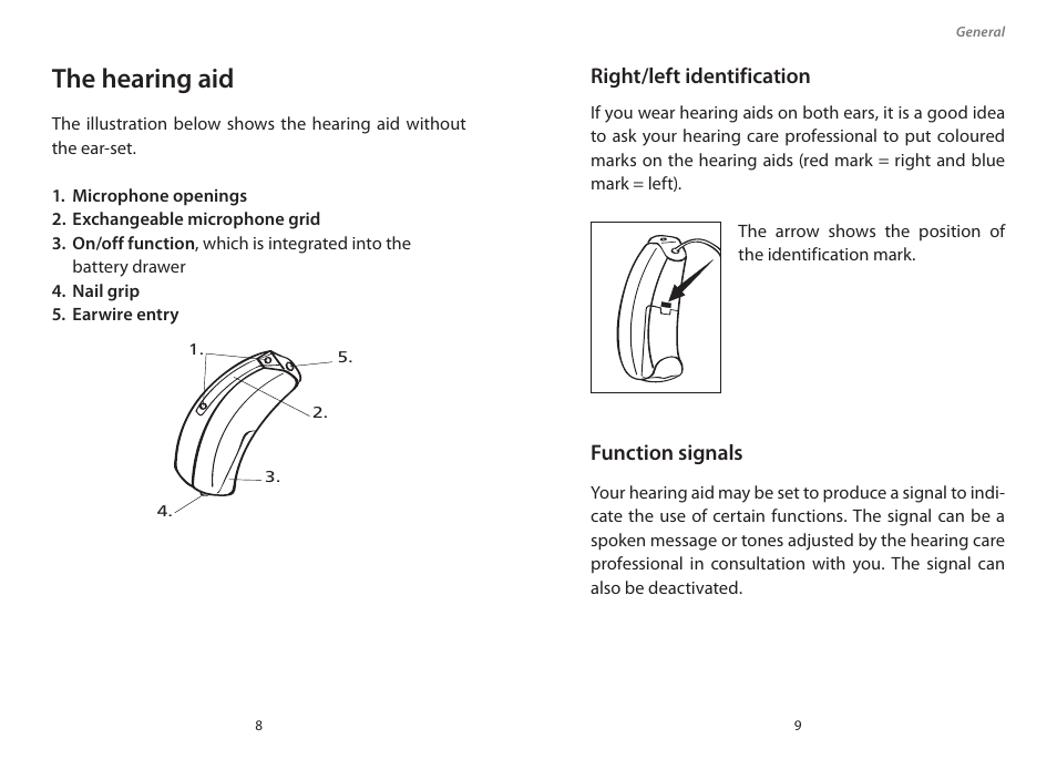 The hearing aid | Widex PA-440 User Manual | Page 5 / 37