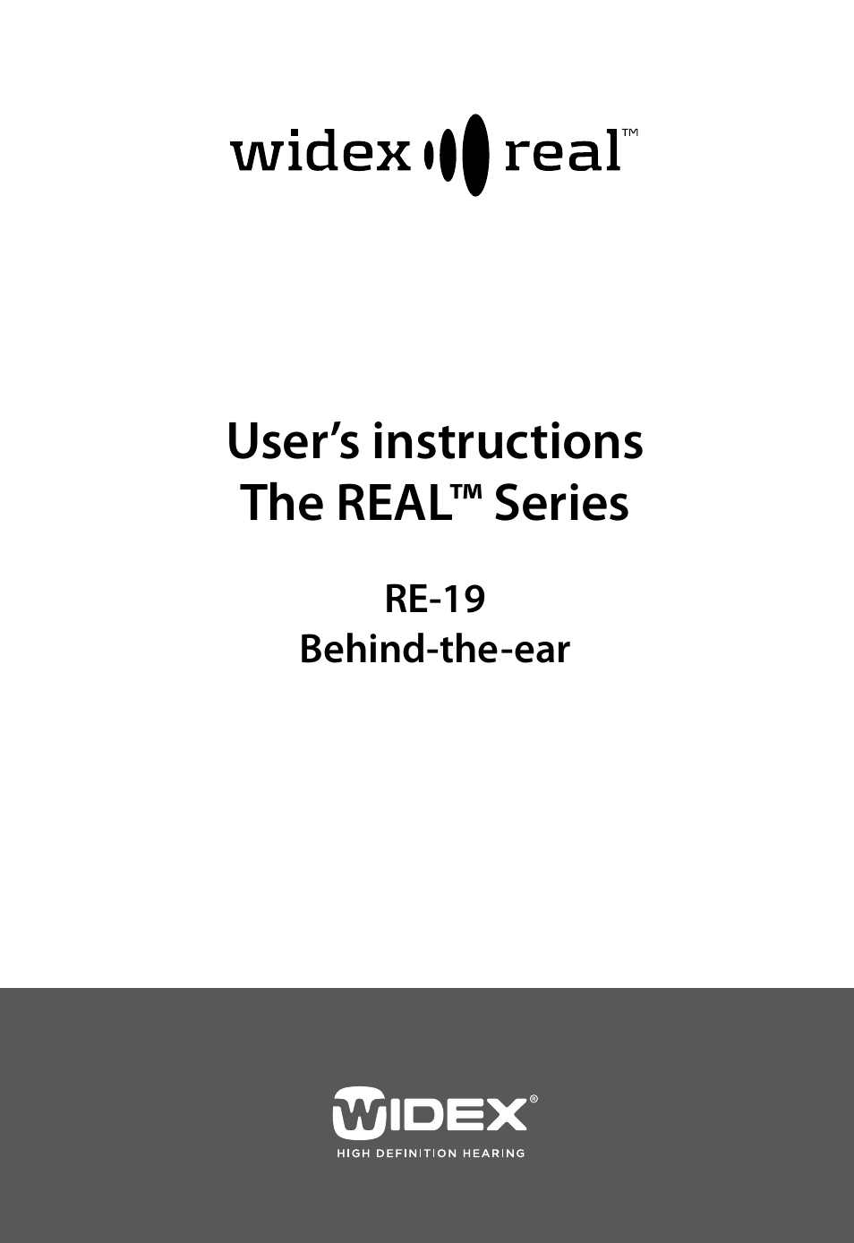 Widex RE-19 User Manual | 44 pages