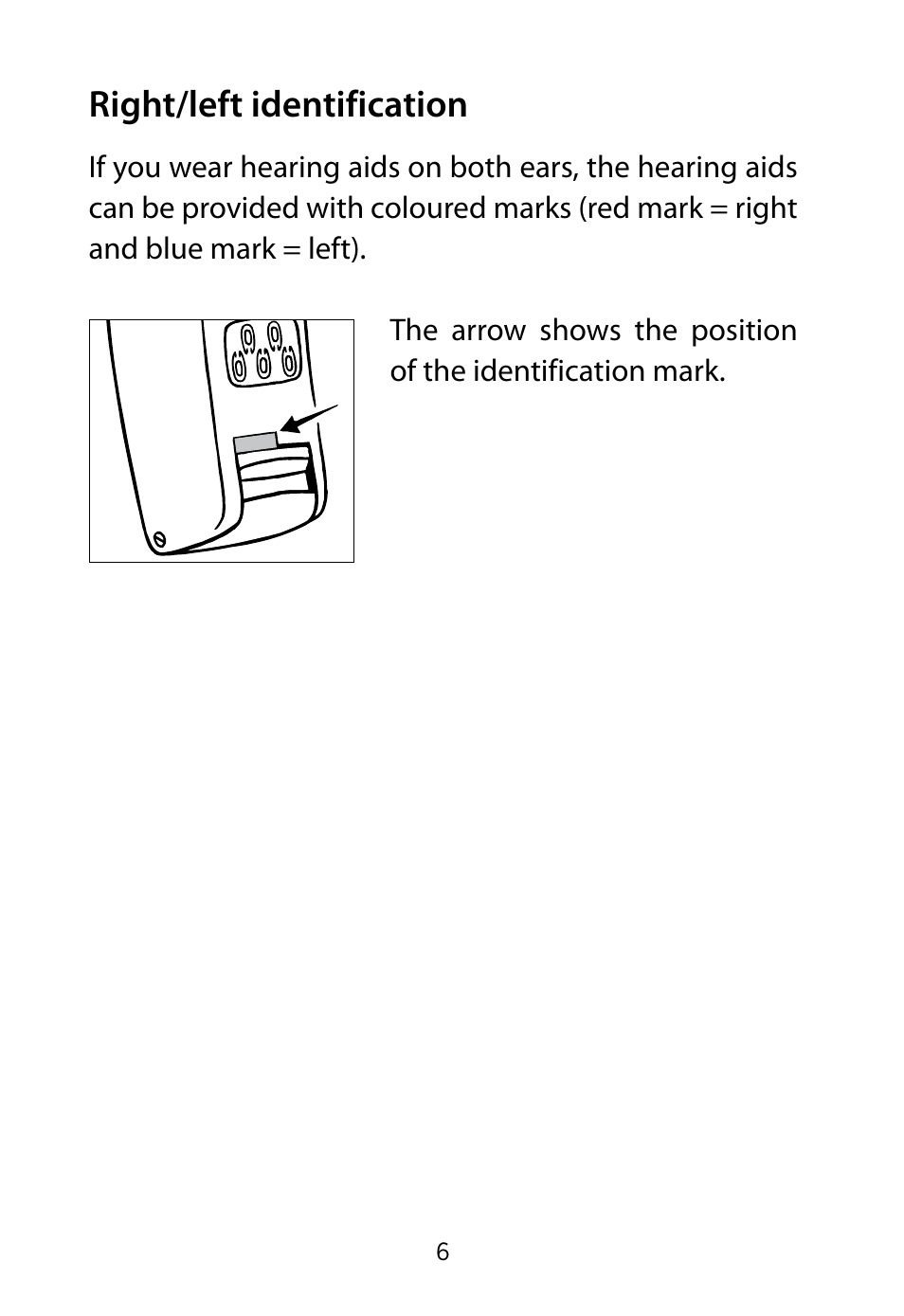 Right/left identification | Widex RE-19 User Manual | Page 6 / 44