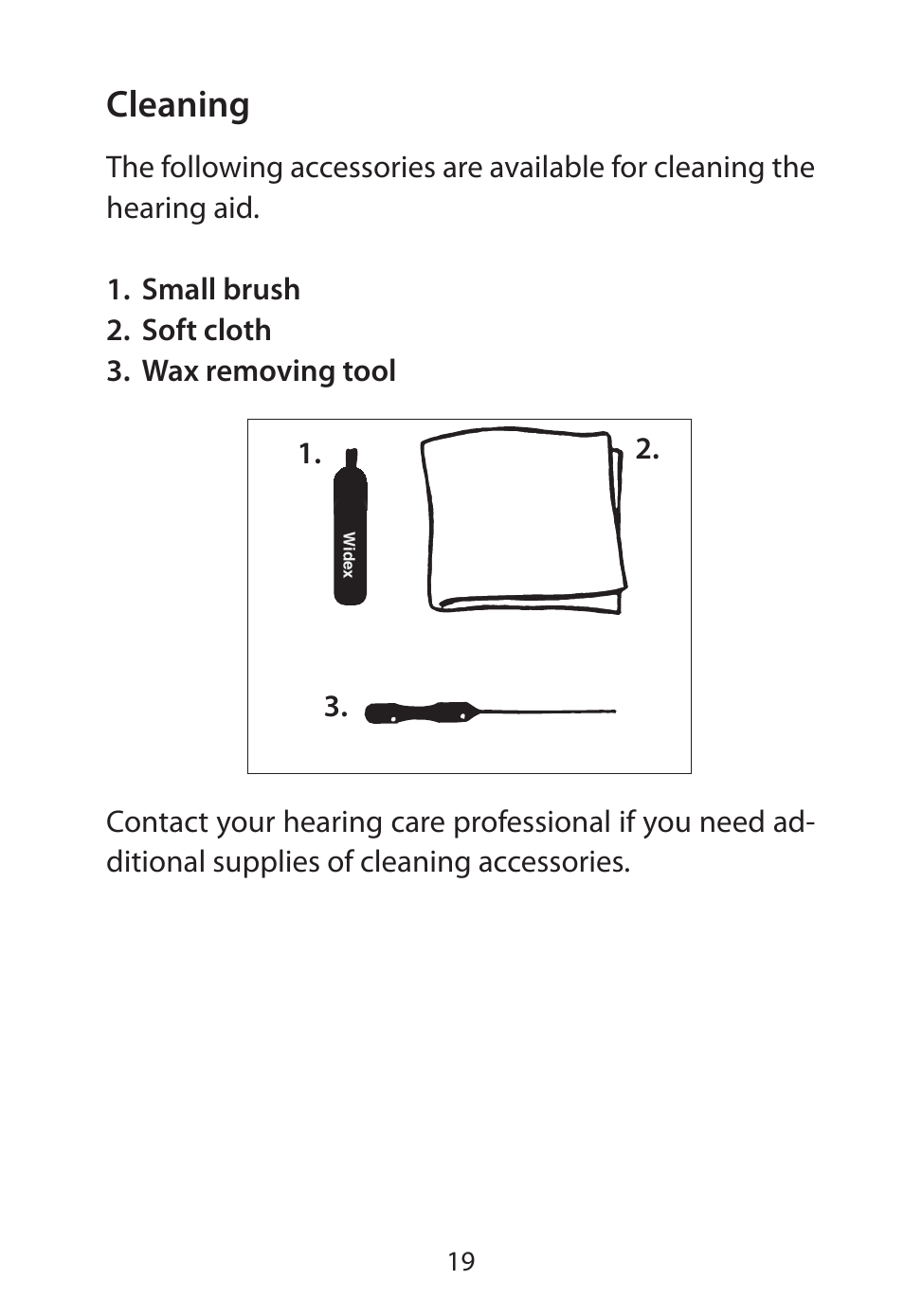 Cleaning | Widex RE-X User Manual | Page 19 / 36