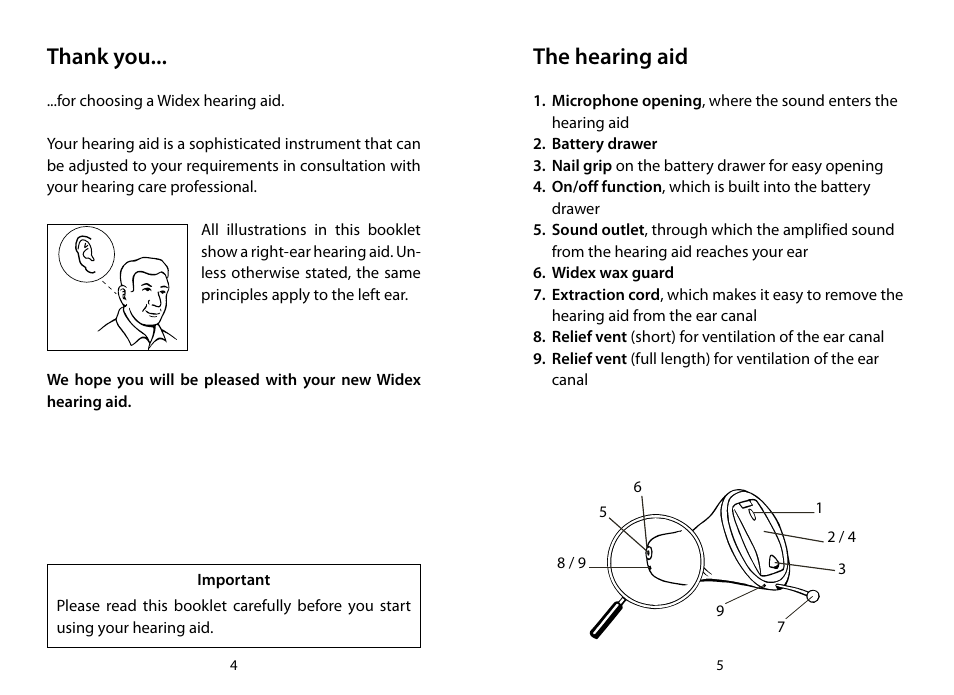 The hearing aid | Widex RE-CIC User Manual | Page 3 / 19