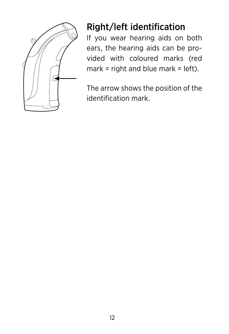 Right/left identification | Widex S4-VSD User Manual | Page 12 / 56