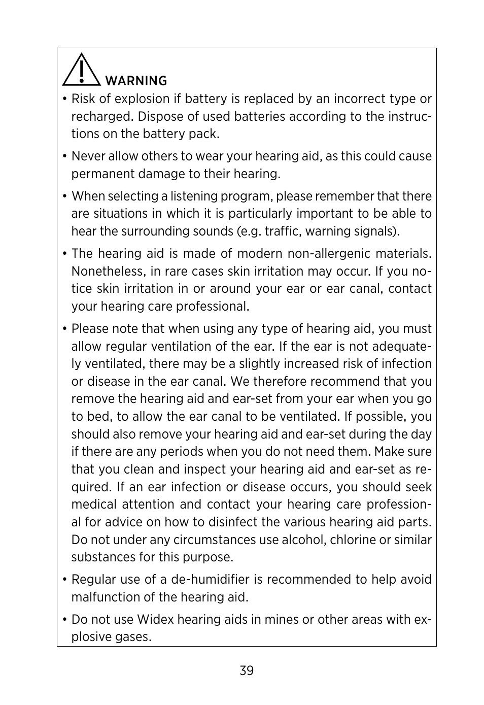 Widex S4-VSD User Manual | Page 39 / 56