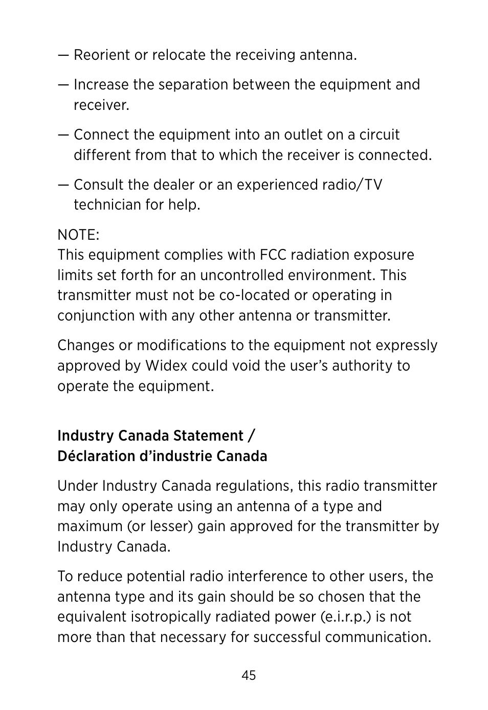 Widex S4-VSD User Manual | Page 45 / 56