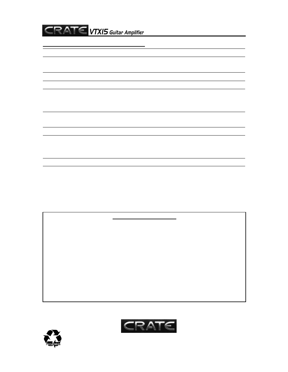 Vtx15 | Crate Amplifiers VTX15 User Manual | Page 4 / 4