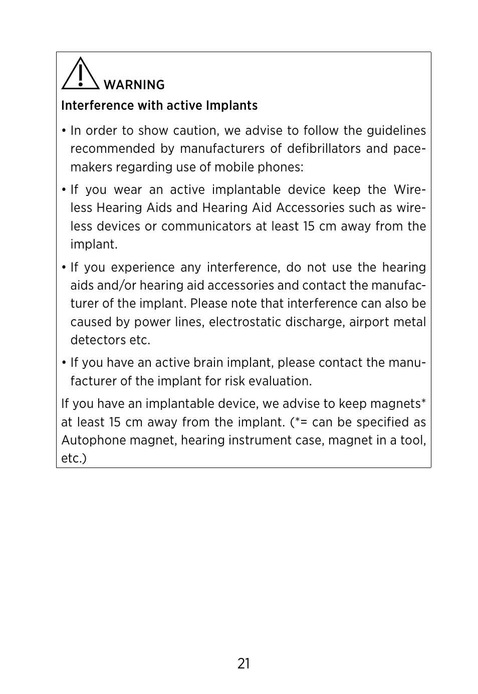 Widex FM+DEX User Manual | Page 21 / 44