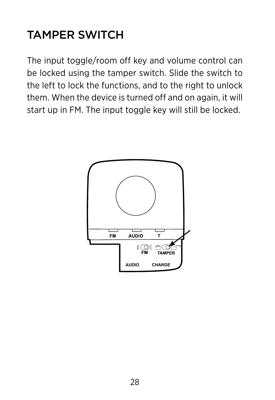 Tamper switch | Widex FM+DEX User Manual | Page 28 / 44