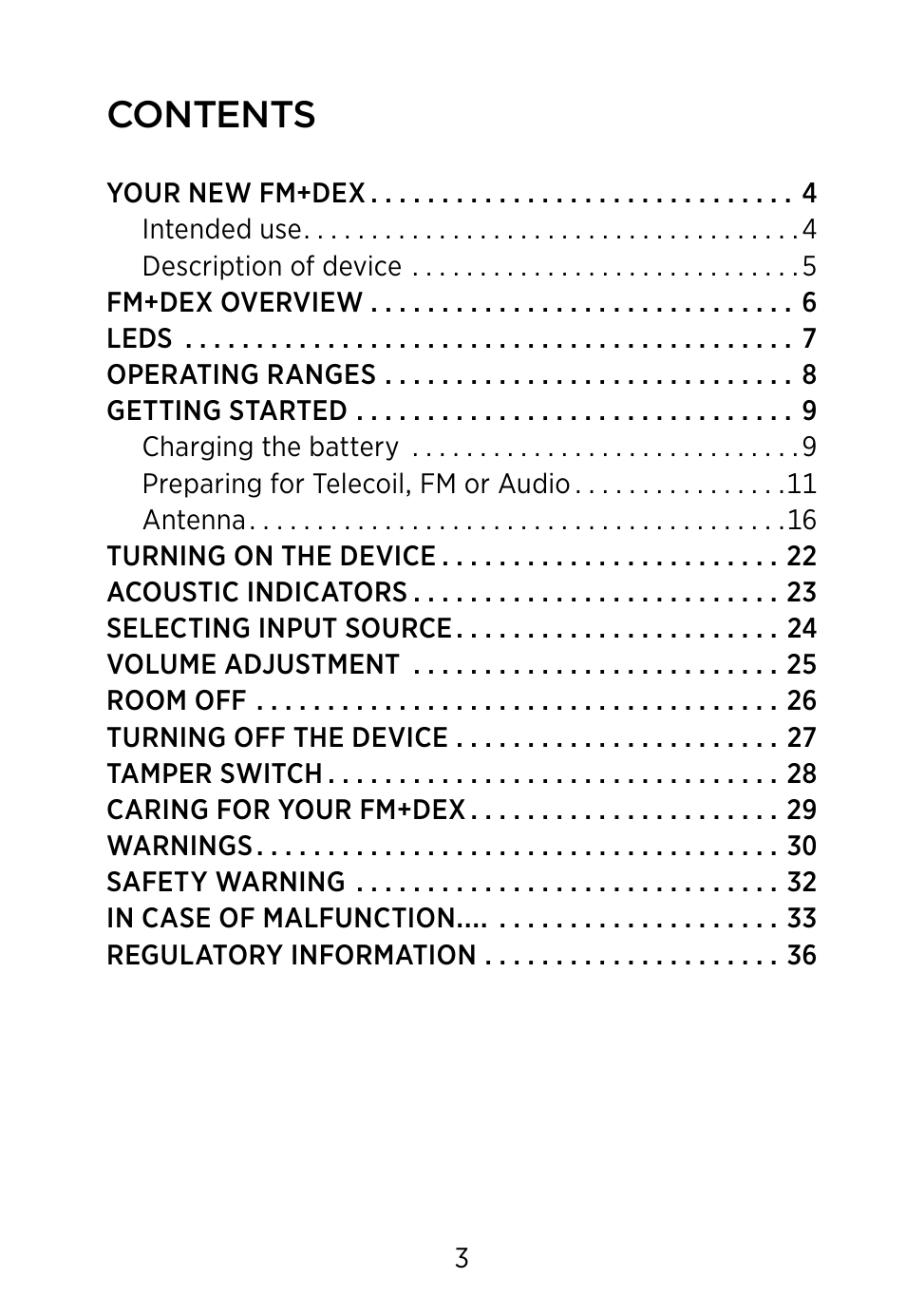 Widex FM+DEX User Manual | Page 3 / 44