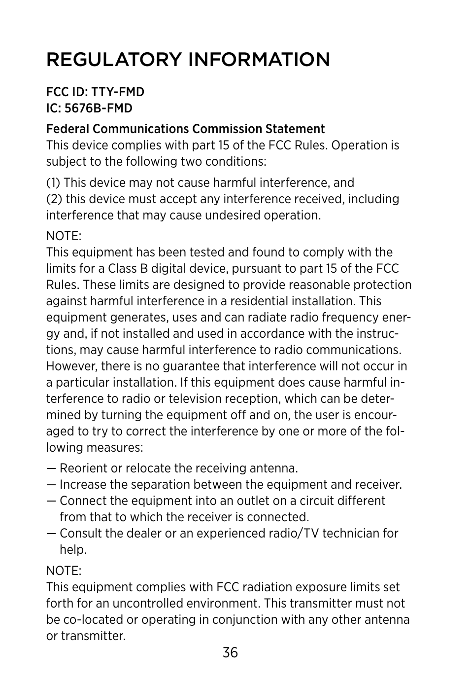 Regulatory information | Widex FM+DEX User Manual | Page 36 / 44