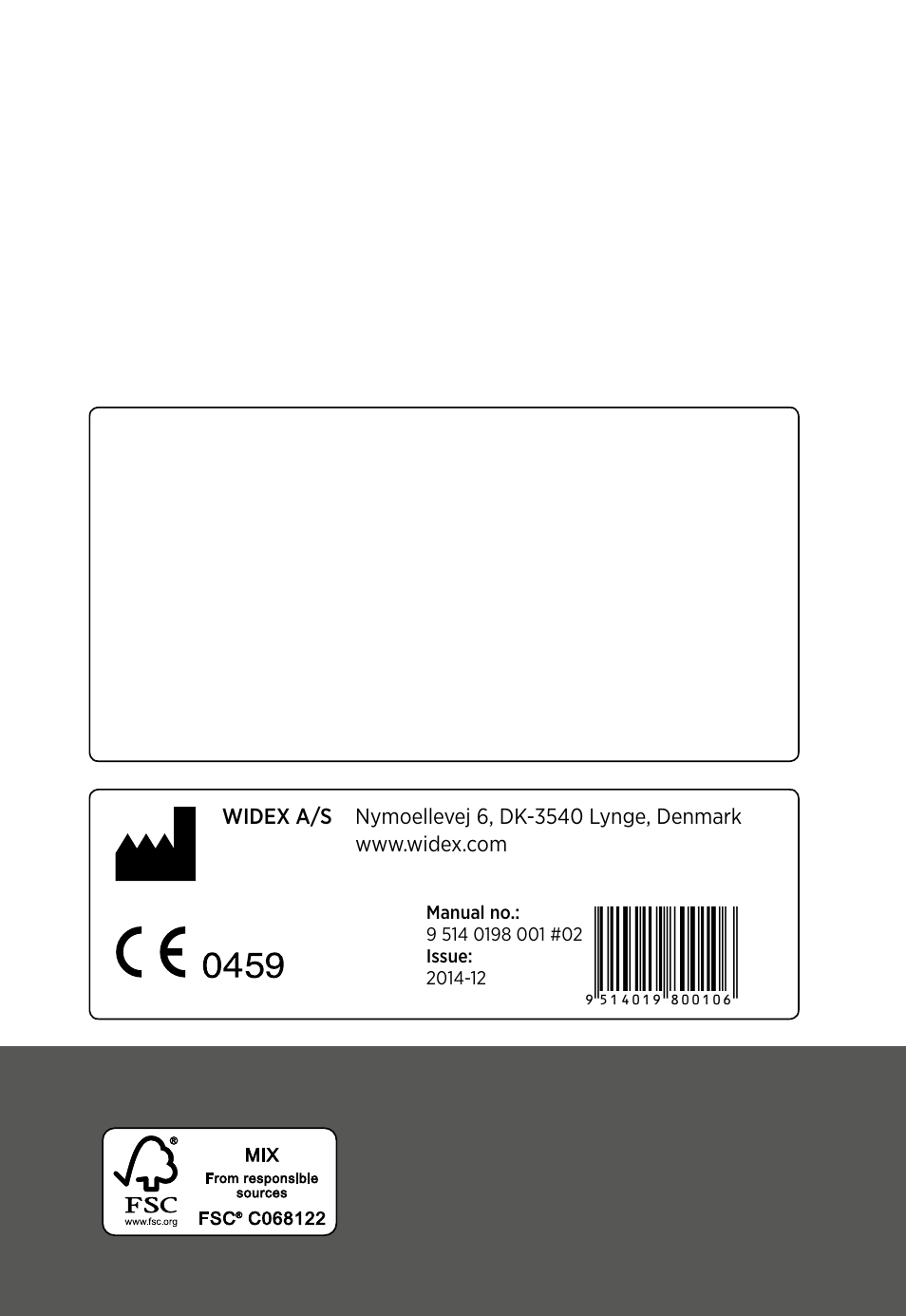 Widex FM+DEX User Manual | Page 44 / 44