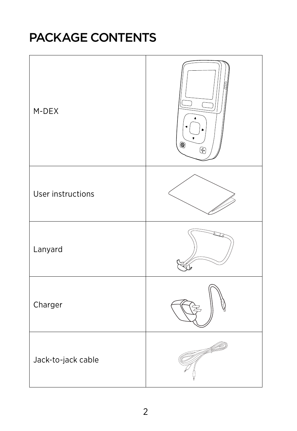 Package contents | Widex M‑DEX User Manual | Page 2 / 64