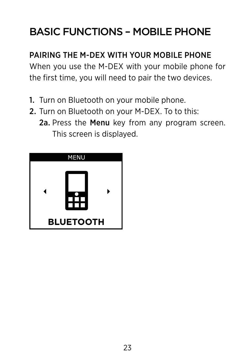 Basic functions – mobile phone | Widex M‑DEX User Manual | Page 23 / 64