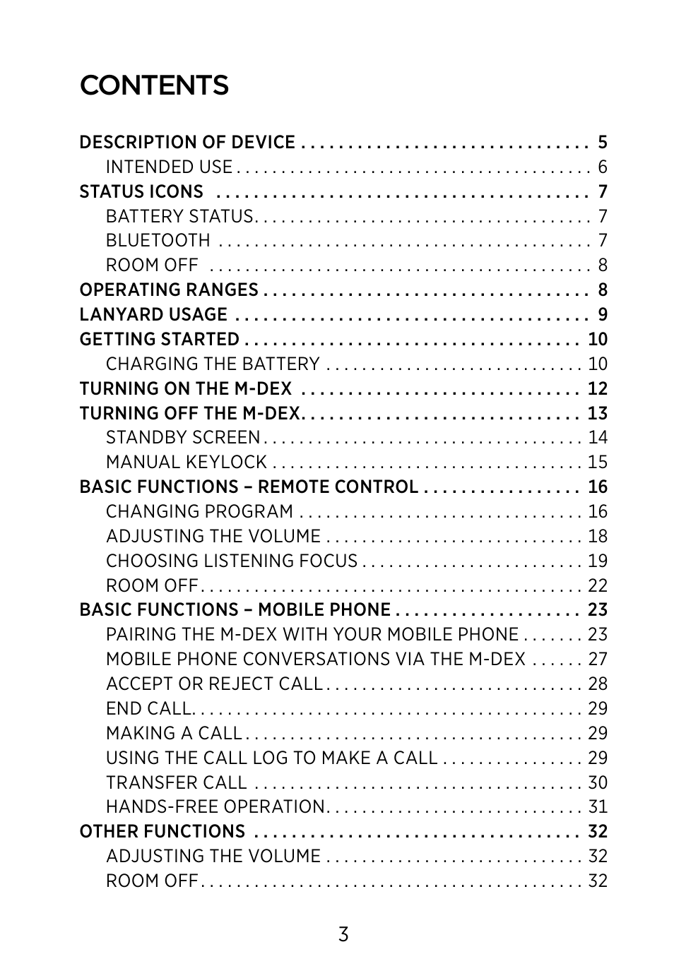 Widex M‑DEX User Manual | Page 3 / 64