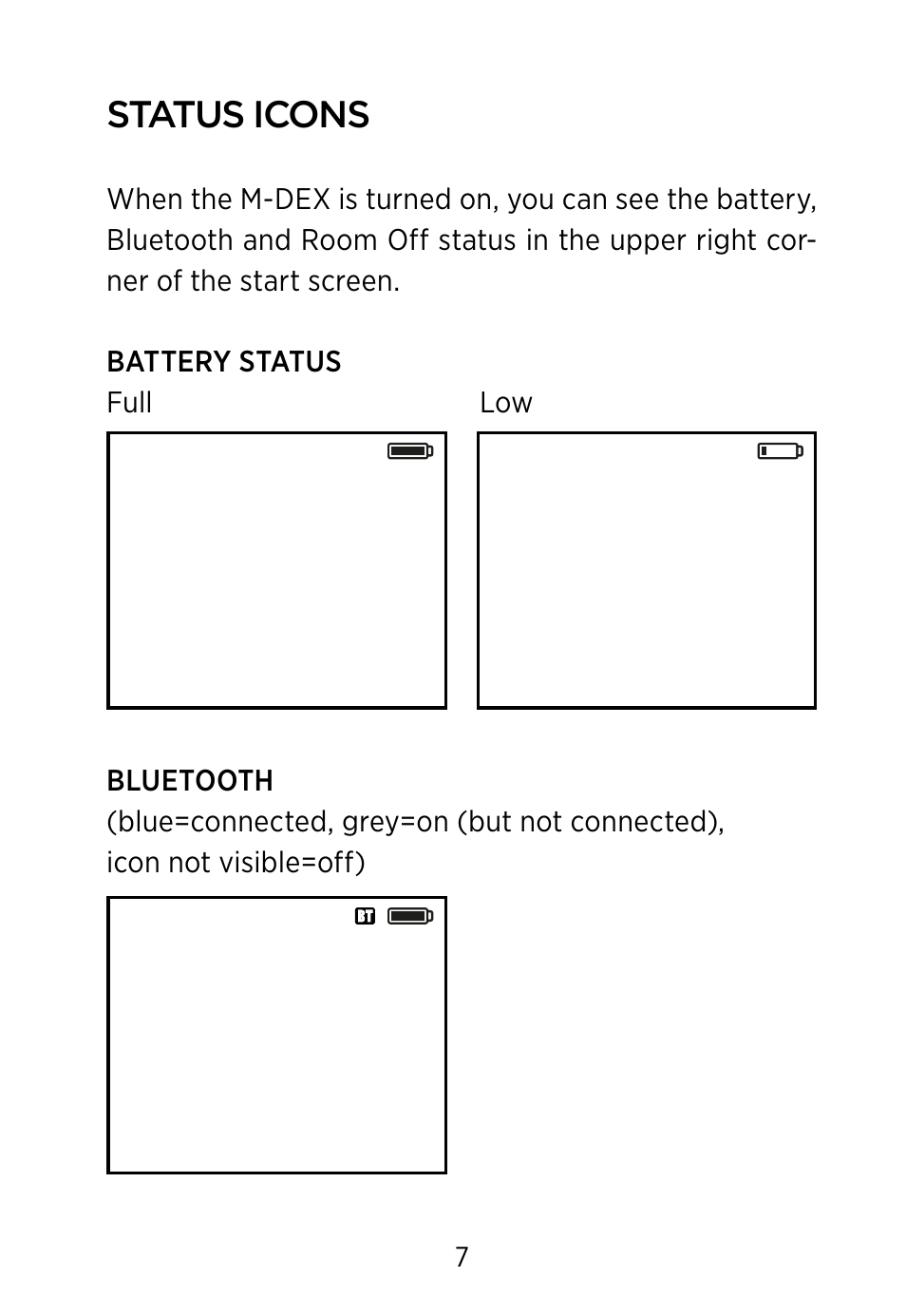 Status icons | Widex M‑DEX User Manual | Page 7 / 64