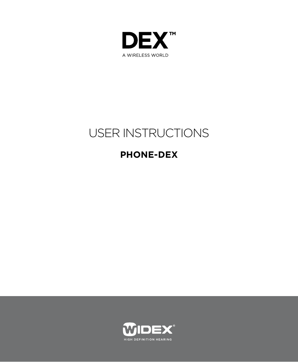 Widex PHONE-Dex User Manual | 16 pages