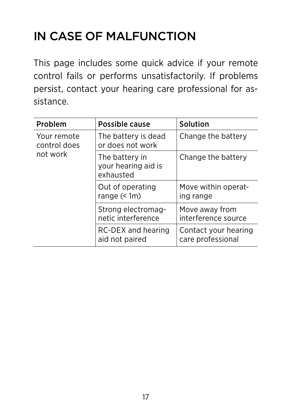 Widex RC-Dex User Manual | Page 17 / 28