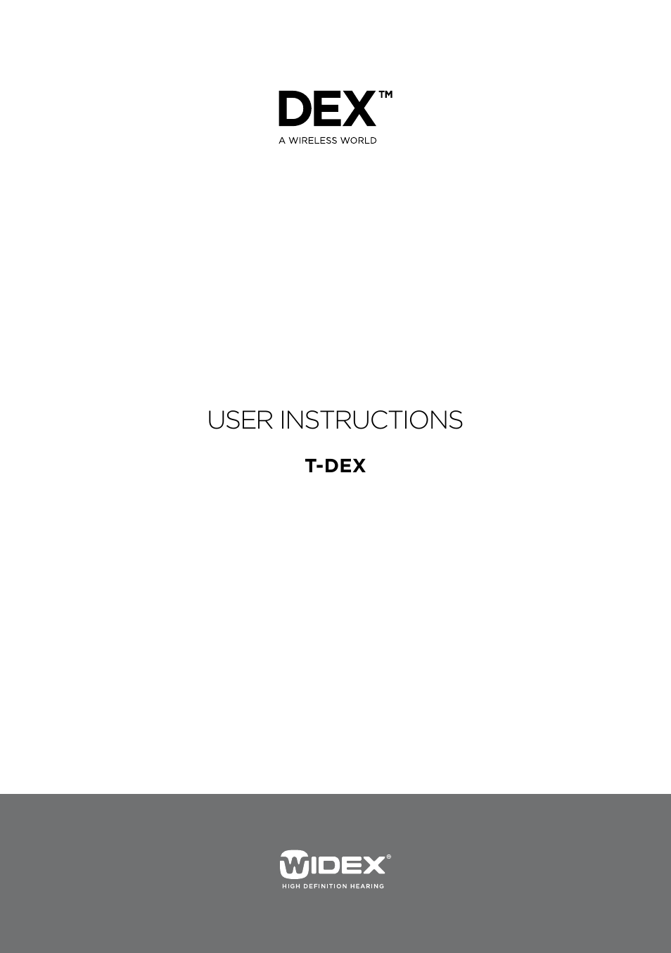 Widex T-Dex User Manual | 12 pages