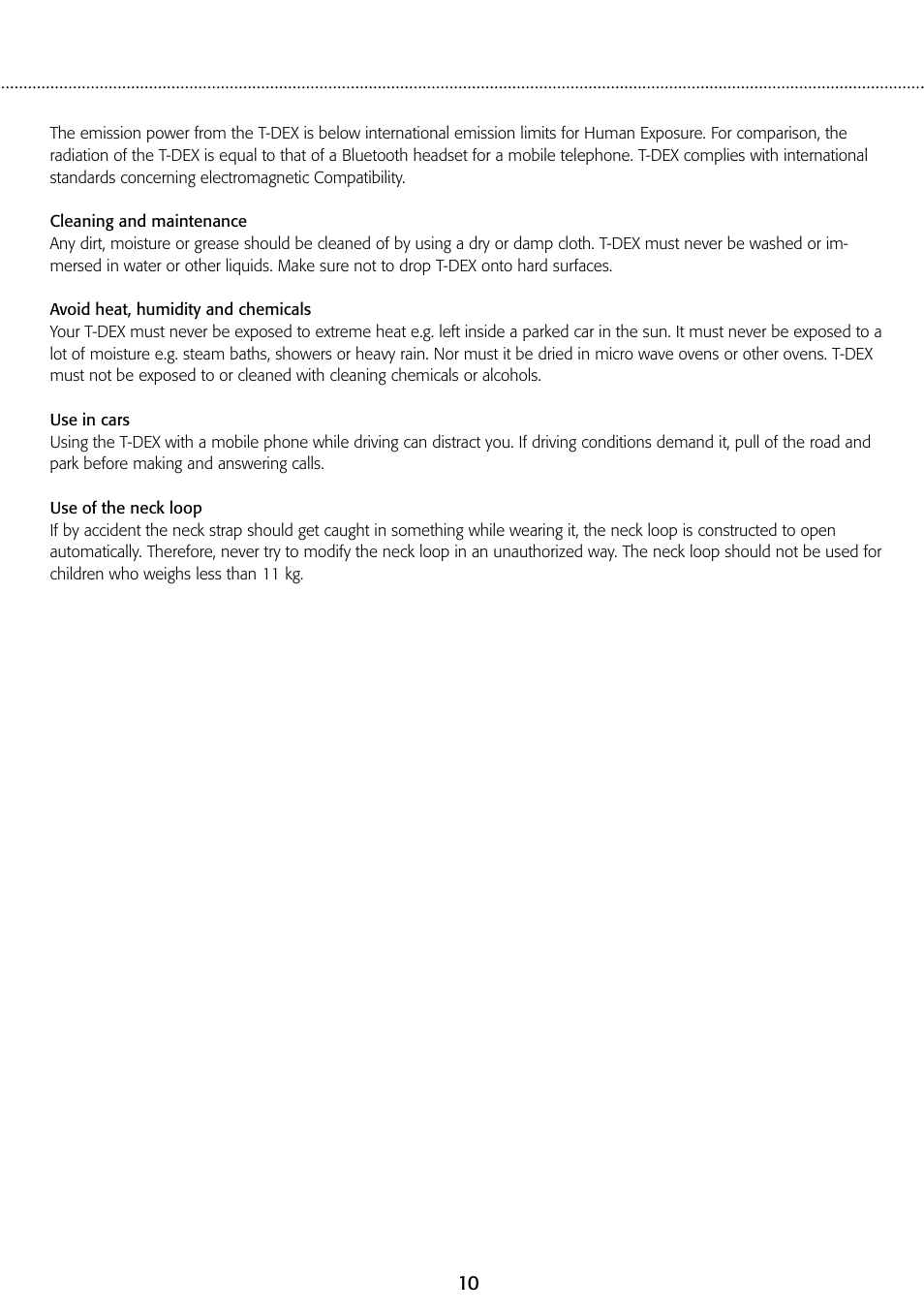 Widex T-Dex User Manual | Page 10 / 12