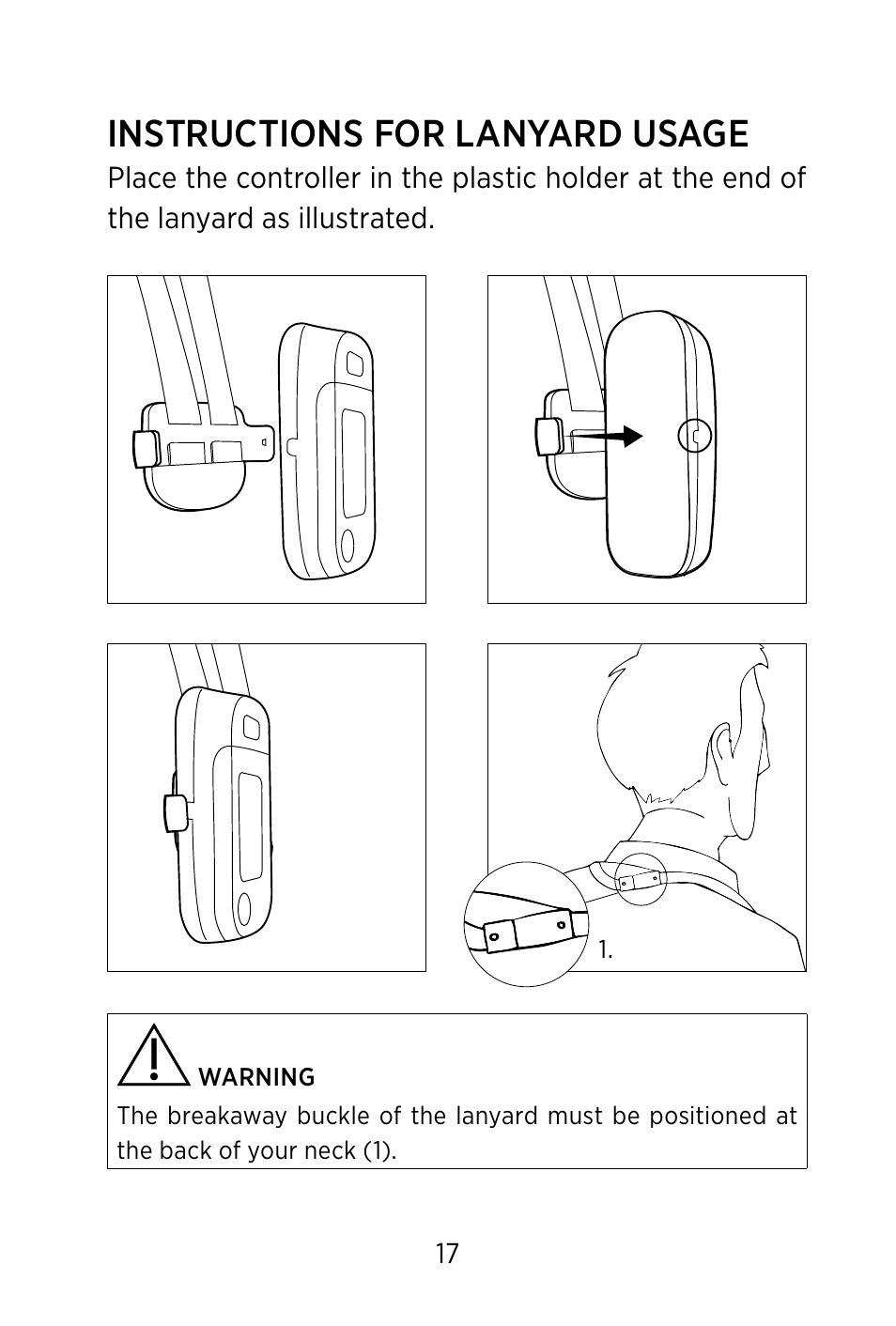 Instructions for lanyard usage | Widex TV-DEX User Manual | Page 17 / 40